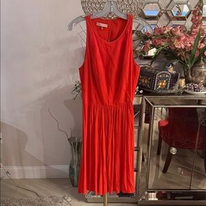Rebecca Taylor Vibrant Red Midi Dress 8